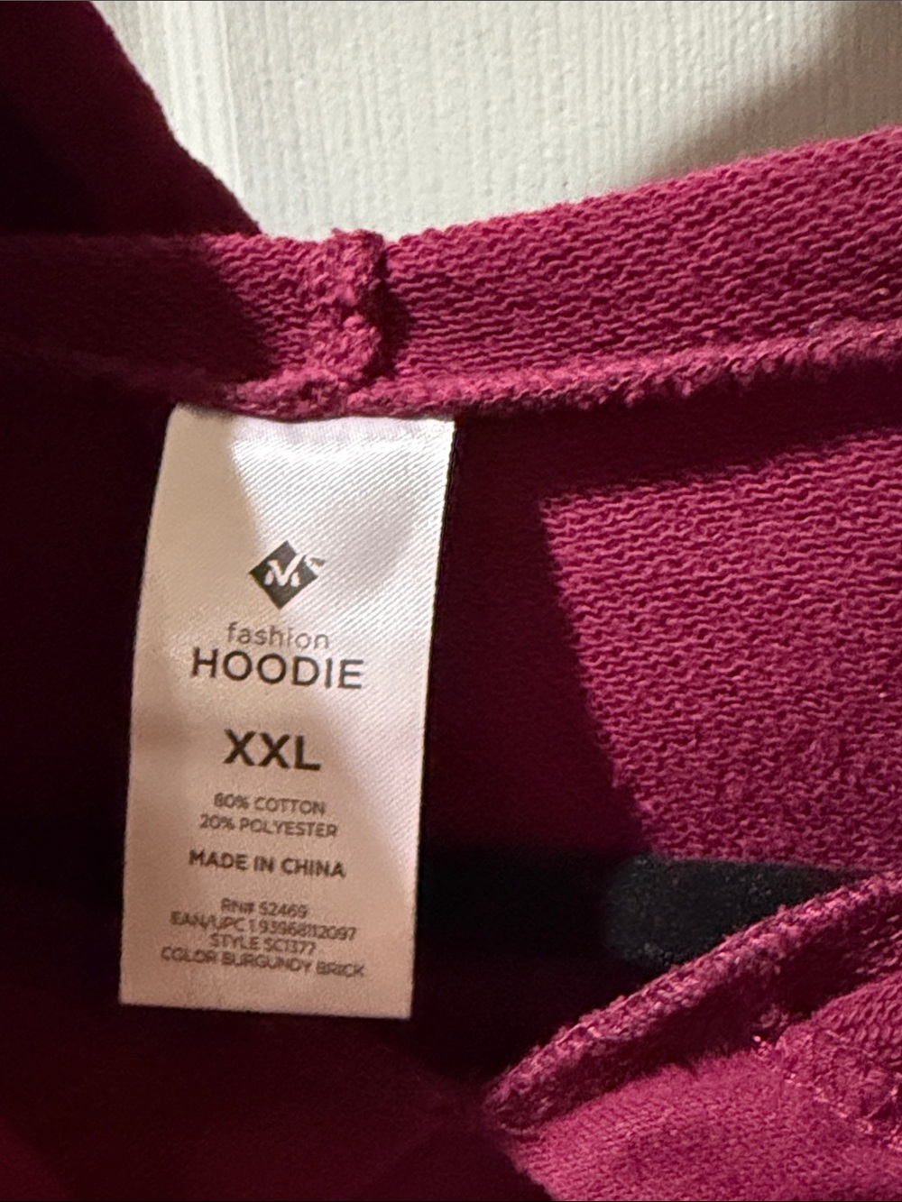 Plush Berry Fleece Hoodie with Drawstring - Picture 2 of 4